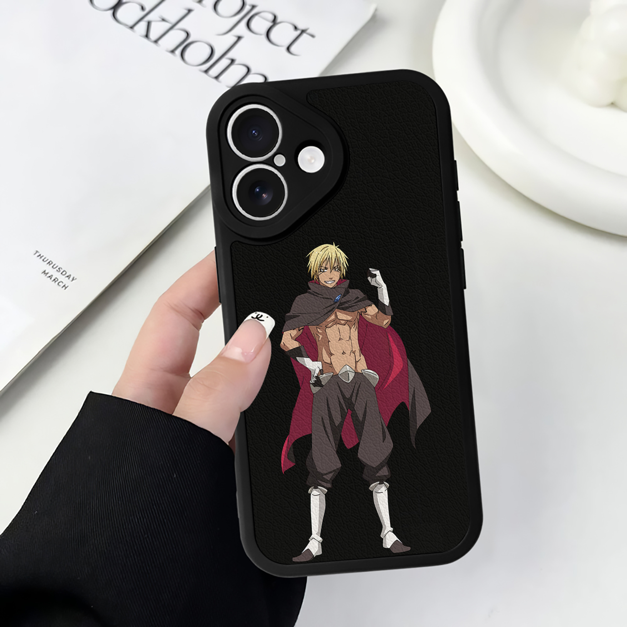 （画像用） 転スラ Regarding Reincarnated to Slime 【iPhone 16シリーズ対応】シリコンスマホケース（レザー調） 材質：シリコン